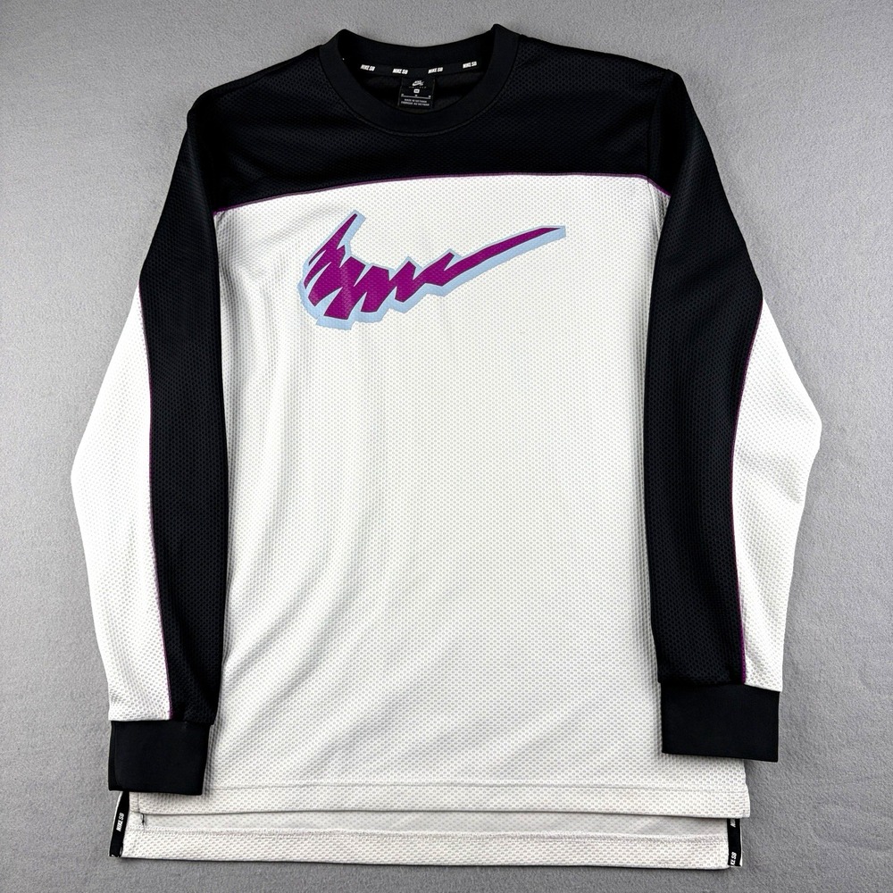Nike SB Dri-FIT Colorblock Skate Shirt Men's M Black White Purple BV1027-010